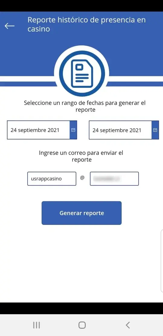 Imagen que muestra el módulo para crear un reporte